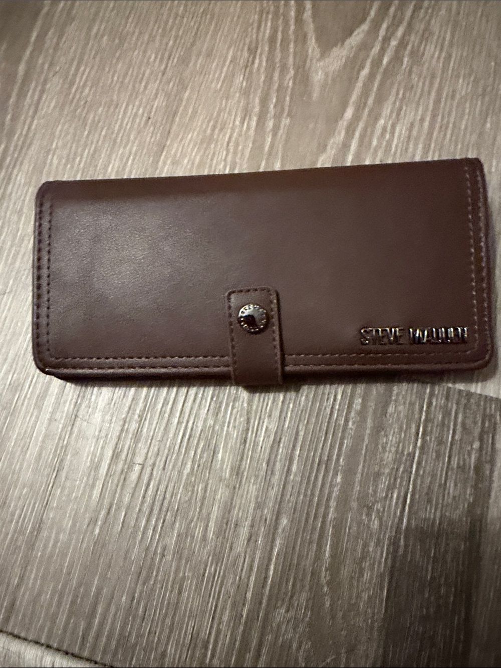 Steve Madden Dark Brown Leather Card & Key Holder